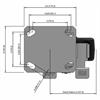 Top view drawing of caster with dimensions