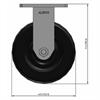 Side view drawing of caster with dimensions