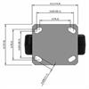Top view drawing of caster with dimensions