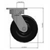 Side view drawing of caster with dimensions