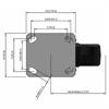 Top view drawing of caster with dimensions