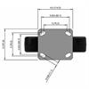 Top view drawing of caster with dimensions