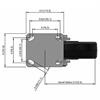 Top view drawing of caster with dimensions