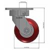 Side view drawing of caster with dimensions