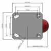 Top view drawing of caster with dimensions