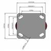 Top view drawing of caster with dimensions