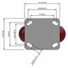 Top view drawing of caster with dimensions