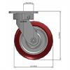 Side view drawing of caster with dimensions