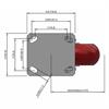 Top view drawing of caster with dimensions