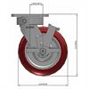 Side view drawing of caster with dimensions