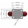 Top view drawing of caster with dimensions