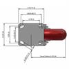 Top view drawing of caster with dimensions