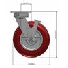 Side view drawing of caster with dimensions