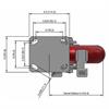 Top view drawing of caster with dimensions