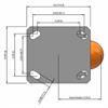 Top view drawing of caster with dimensions