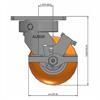 Side view drawing of caster with dimensions