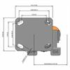 Top view drawing of caster with dimensions