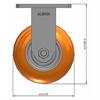 Side view drawing of caster with dimensions