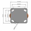 Top view drawing of caster with dimensions