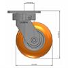 Side view drawing of caster with dimensions