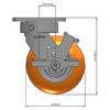 Side view drawing of caster with dimensions