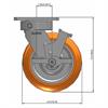 Side view drawing of caster with dimensions