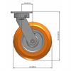 Side view drawing of caster with dimensions