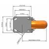 Top view drawing of caster with dimensions