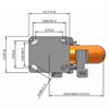 Top view drawing of caster with dimensions