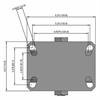 Top view drawing of caster with dimensions