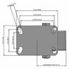 Top view drawing of caster with dimensions