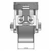 Front view drawing of caster with dimensions