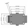 Top view drawing of caster with dimensions