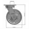 Side view drawing of caster with dimensions