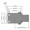 Top view drawing of caster with dimensions
