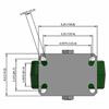 Top view drawing of caster with dimensions