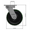 Side view drawing of caster with dimensions