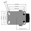 Top view drawing of caster with dimensions