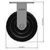 Side view drawing of caster with dimensions