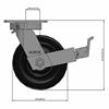 Side view drawing of caster with dimensions
