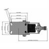 Top view drawing of caster with dimensions
