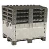 Save up to 63% in storage space. Simply remove walls from 4 bins and place in one bin, then stack remaining pallet bases on top of filled bin - 5 bins stored in the footprint of 1