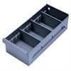 Interior of empty drawer showing dividers in place, side slots, and runner on exterior side of drawer