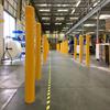 Bollards installed in a packaging area