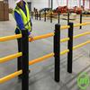 Flexible handrail with swing gate installed