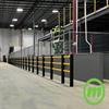 Installation of a flexible handrail in a warehouse