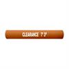 Orange clearance bar with white lettering spelling out Clearance 7' 3"