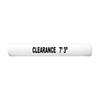 White clearance bar with black lettering spelling out Clearance 7' 3"