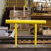 Yellow guardrail in a warehouse