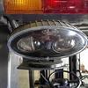 Light with magnet mounted on forklift - front